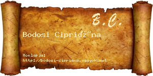 Bodosi Cipriána névjegykártya